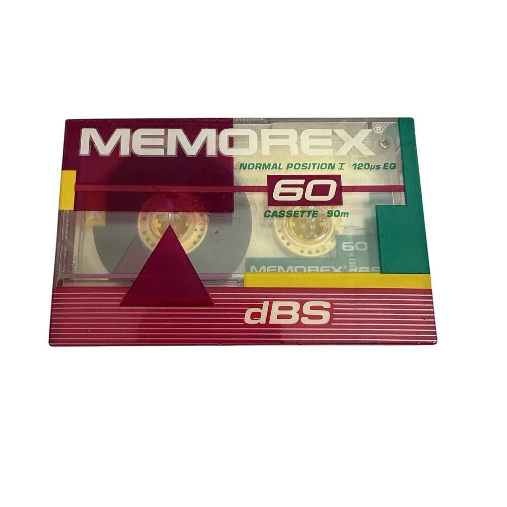Memorex DBS 60 Minute Blank Audio Cassette Tape Normal Position I New Sealed Y2K